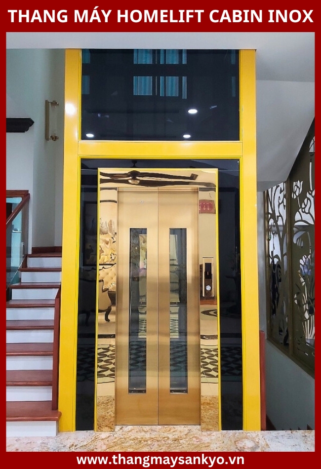 Hình ảnh thang máy Homelift Cabin Inox Hình ảnh thang máy Homelift Cabin Inox