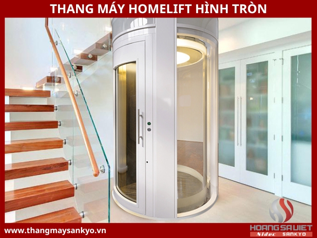 Hình ảnh thang máy Homelift hình tròn Hình ảnh thang máy Homelift hình tròn