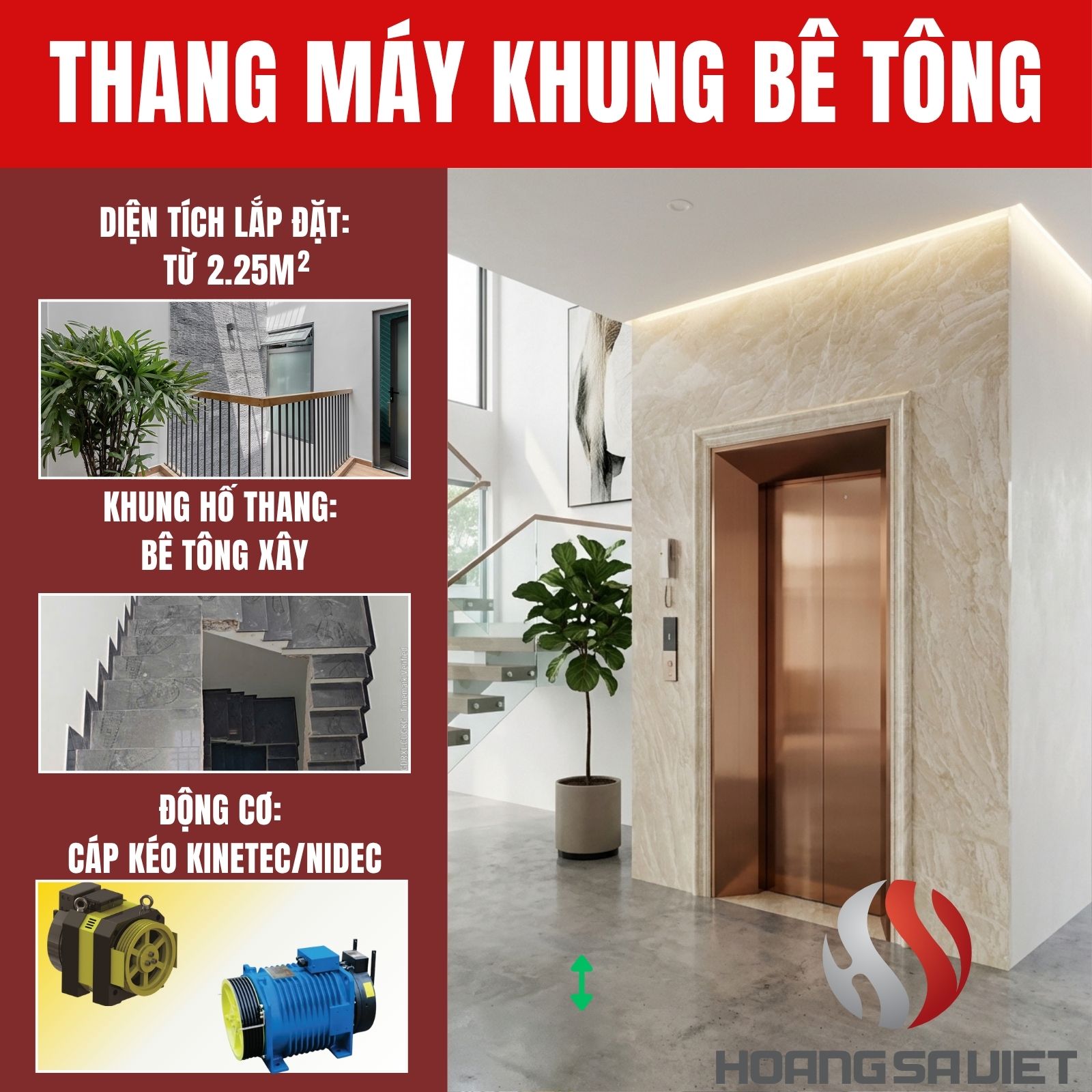 Mẫu Thang Máy Khung Bê Tông