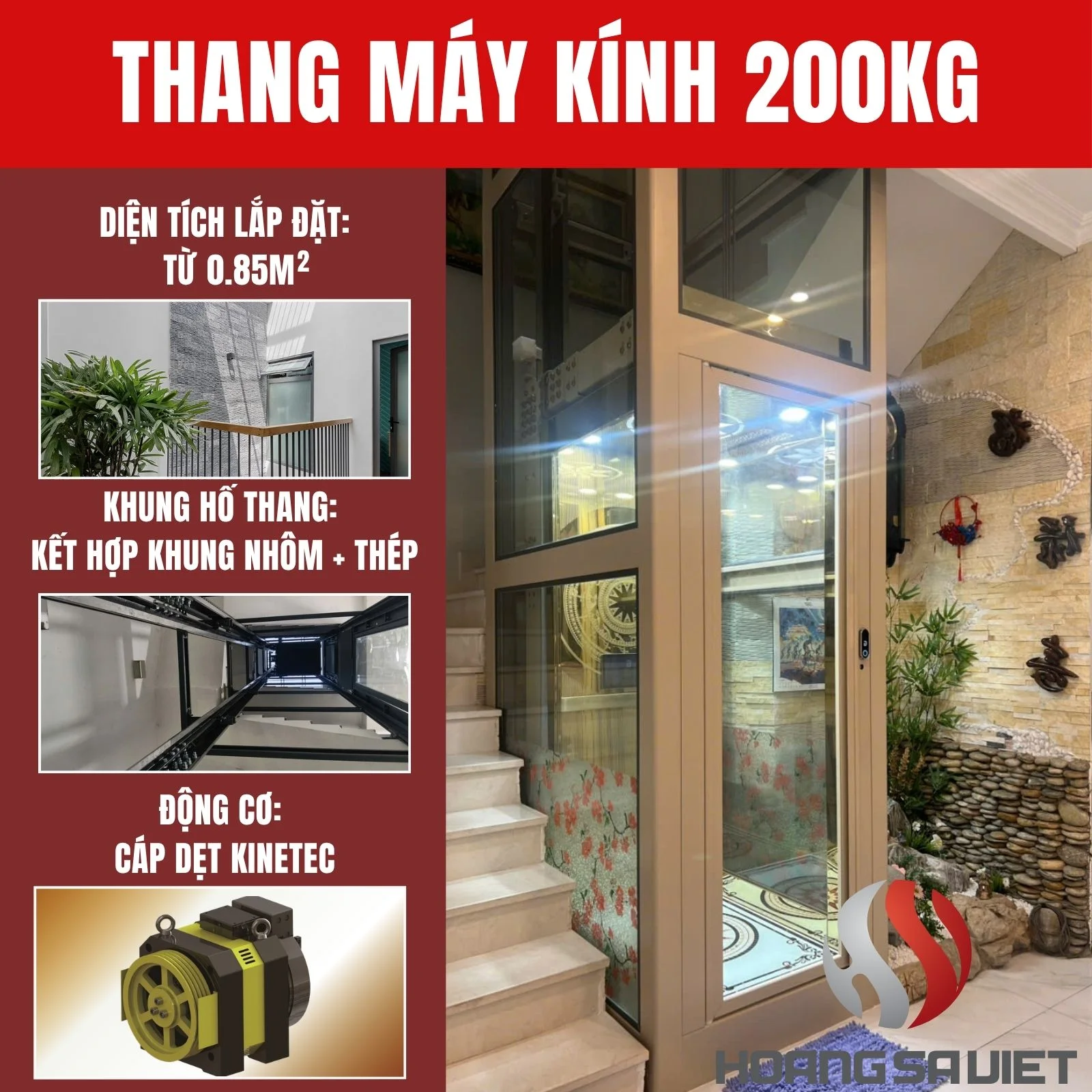 Thang Máy Kính Mini 200kg