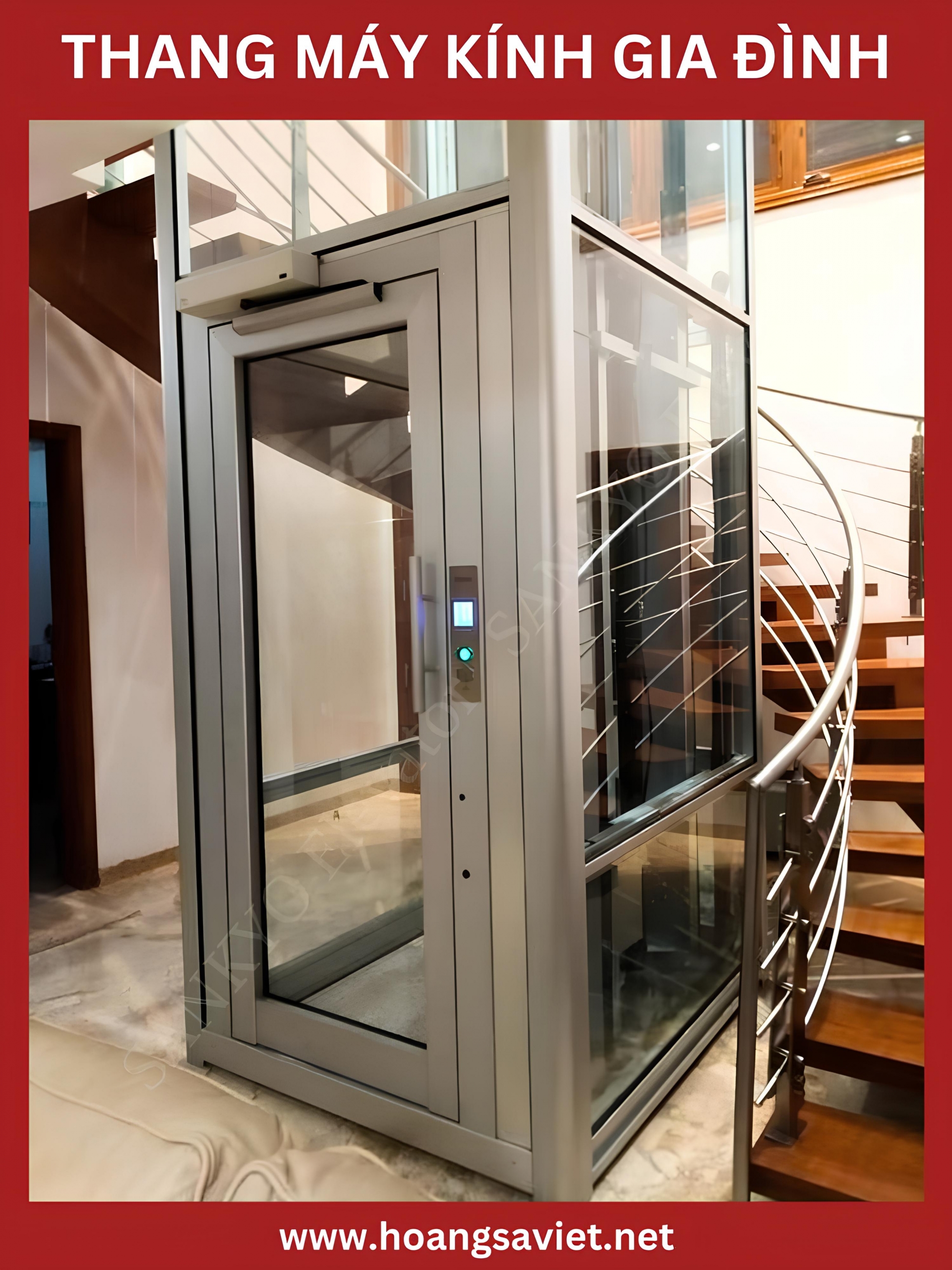 Thang máy kính gia đình đối xứng Thang máy kính gia đình đối xứng