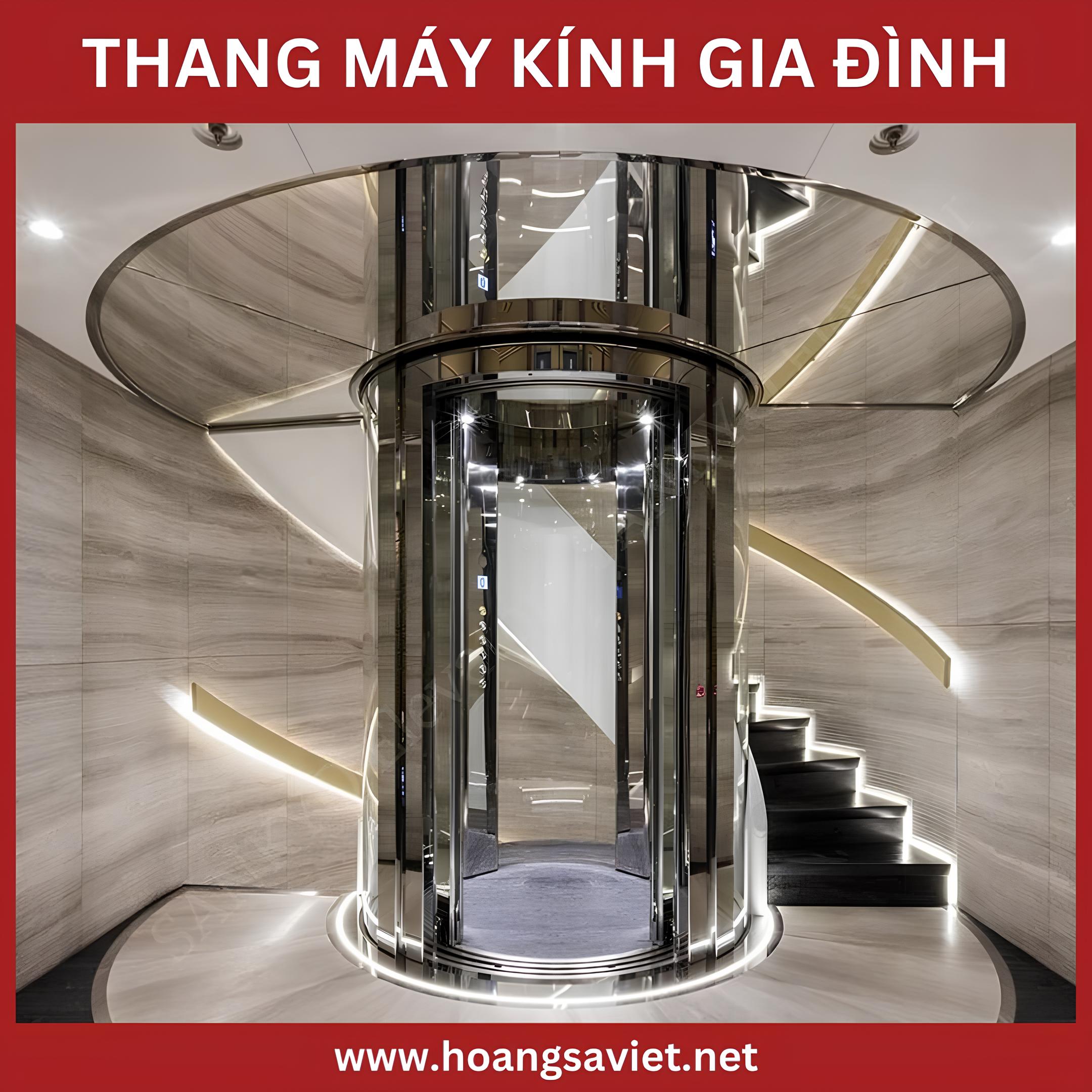 Mẫu thang máy kính gia đình sang trọng Mẫu thang máy kính gia đình sang trọng