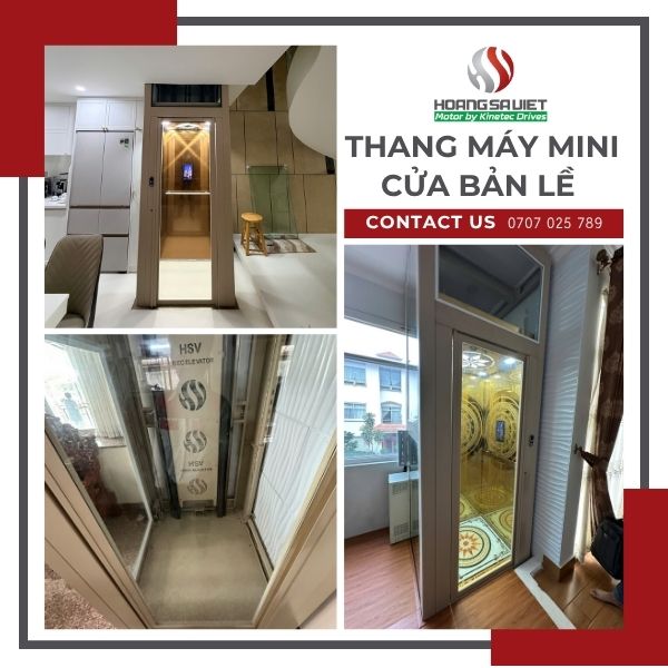 Thang máy mini cửa bản lề 