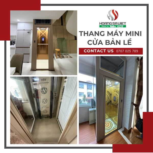 Thang máy mini cửa bản lề 