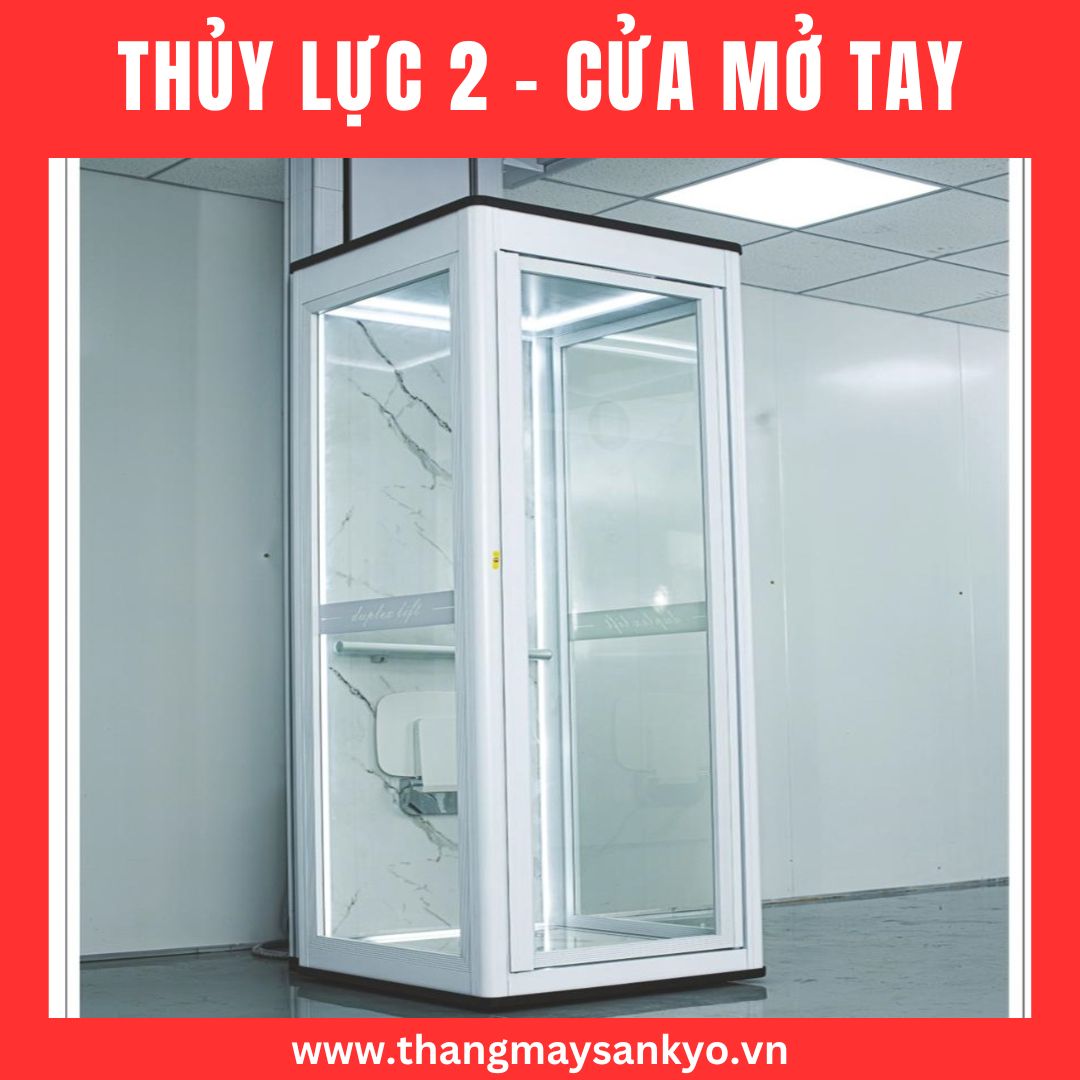 Thang máy thủy lực mẫu 2 - cửa mở tay Thang máy thủy lực mẫu 2 - cửa mở tay