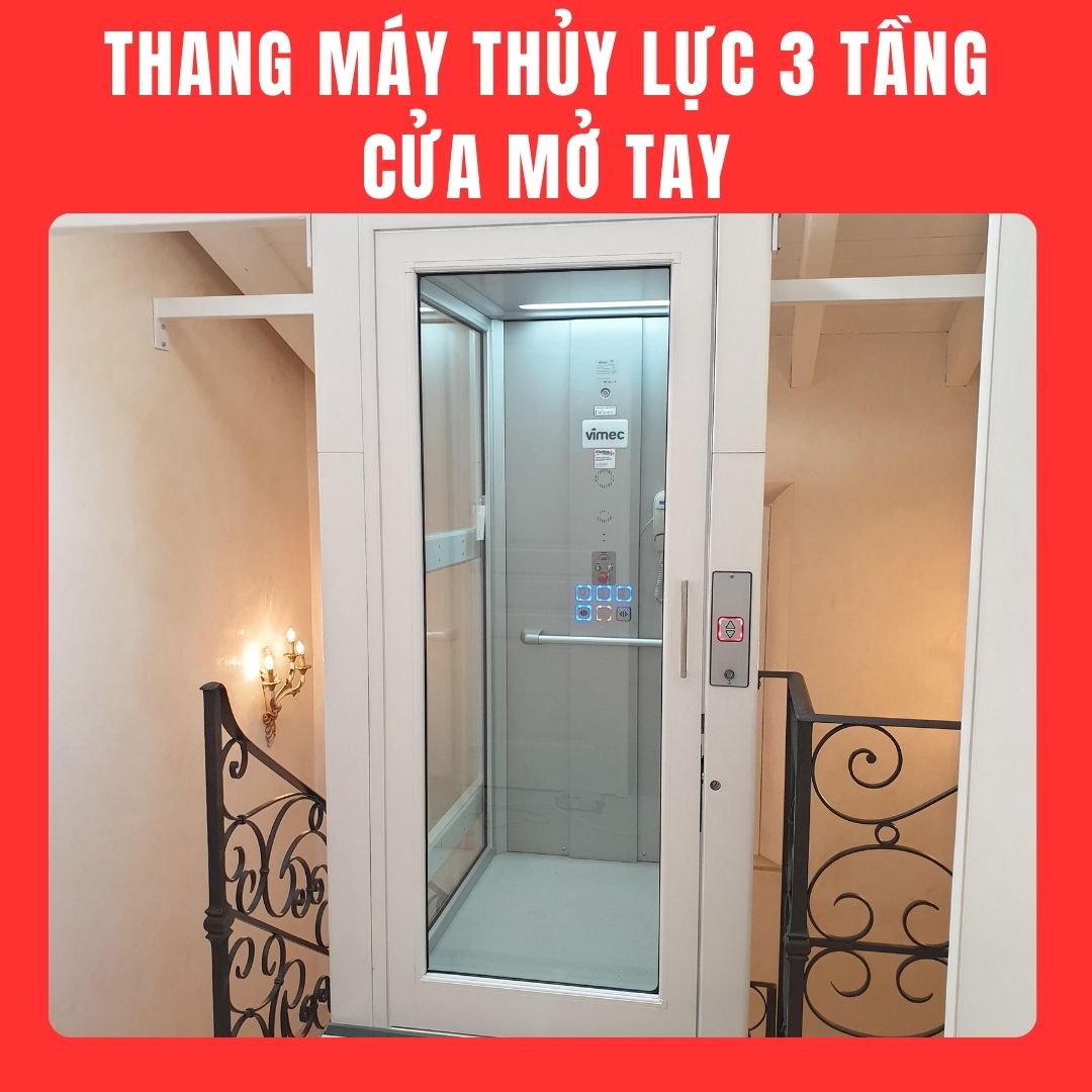 Hình ảnh bển ngoài của thang máy thủy lực cửa mở tay Hình ảnh bển ngoài của thang máy thủy lực cửa mở tay