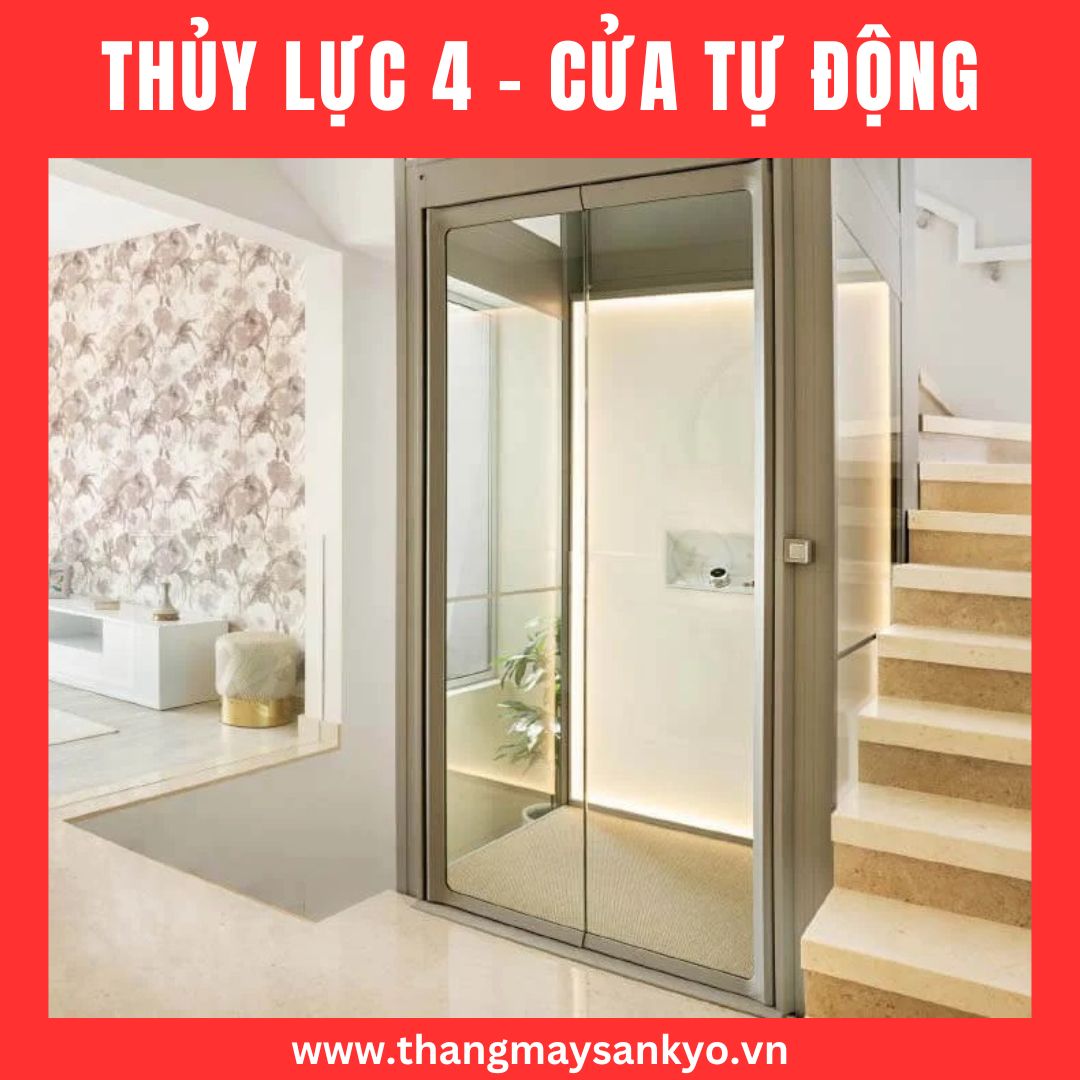 Thang máy thủy lực mẫu 4 - cửa tự động Thang máy thủy lực mẫu 4 - cửa tự động