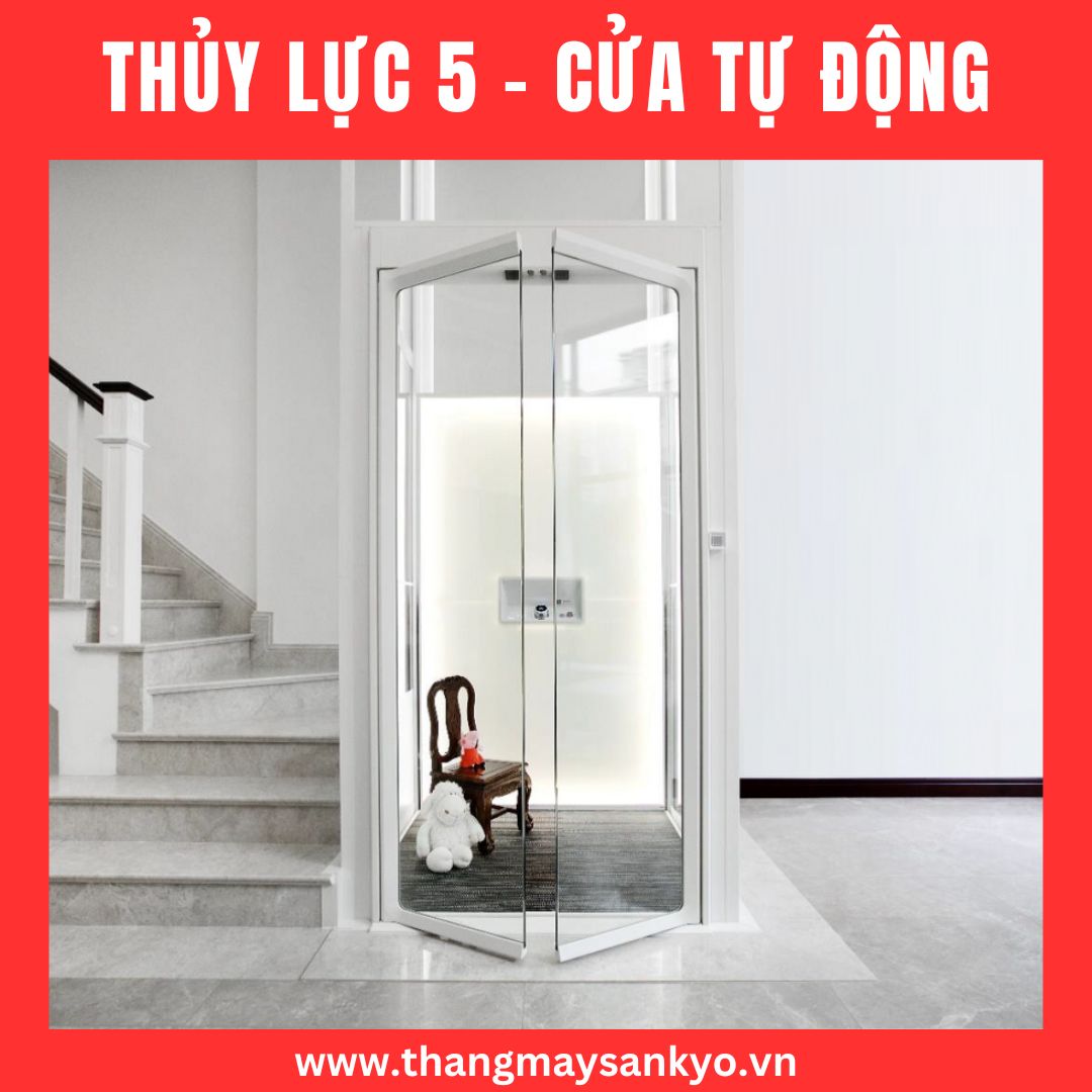 Thang máy thủy lực mẫu 5 - cửa tự động Thang máy thủy lực mẫu 5 - cửa tự động