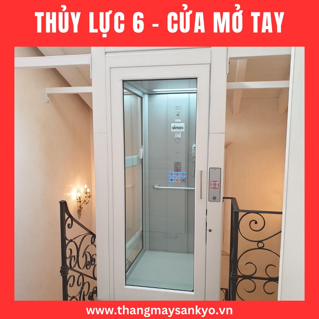 Thang máy thủy lực mẫu 6- cửa mở tay Thang máy thủy lực mẫu 6- cửa mở tay