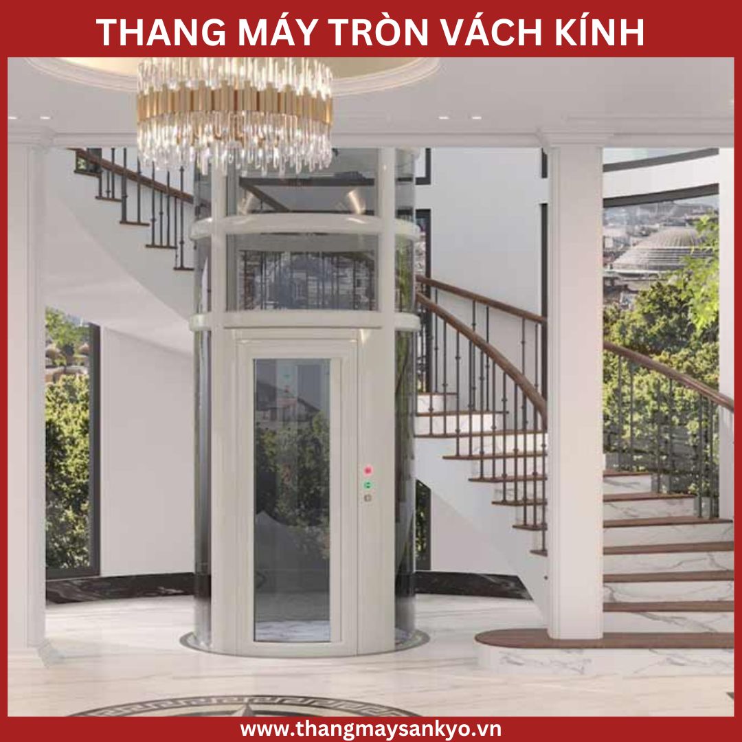 Thang máy tròn vách kính sang trọng trong khách sạn Thang máy tròn vách kính sang trọng trong khách sạn