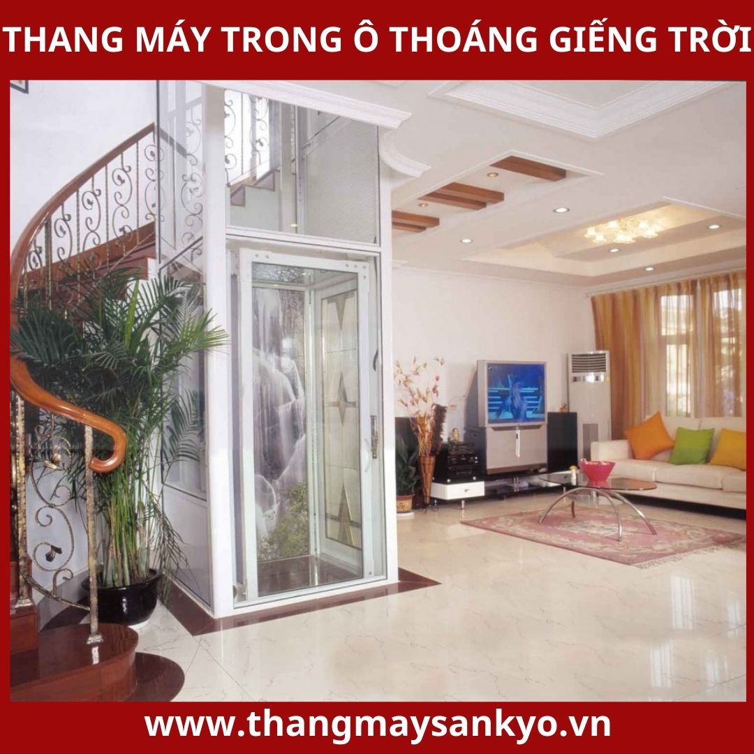 Thang máy trong ô thoáng giếng trời Thang máy trong ô thoáng giếng trời