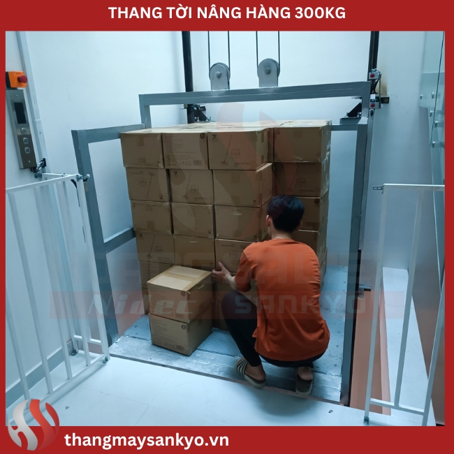 Thang tời nâng hàng 300kg - Hoàng Sa Việt Sankyo lắp đặt Thang tời nâng hàng 300kg - Hoàng Sa Việt Sankyo lắp đặt