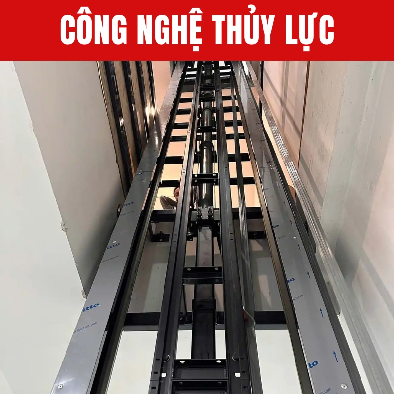 Thang máy thủy lực hoạt động chủ yếu nhờ việc bơm dầu vào xilanh đẩy piston lên xuống