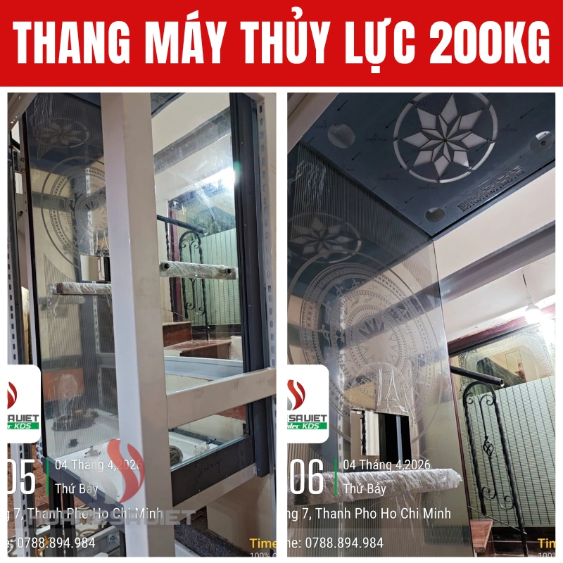 Hệ thống cứu hộ tự động là tính năng nổi bật của dòng thang máy thủy lực 200kg