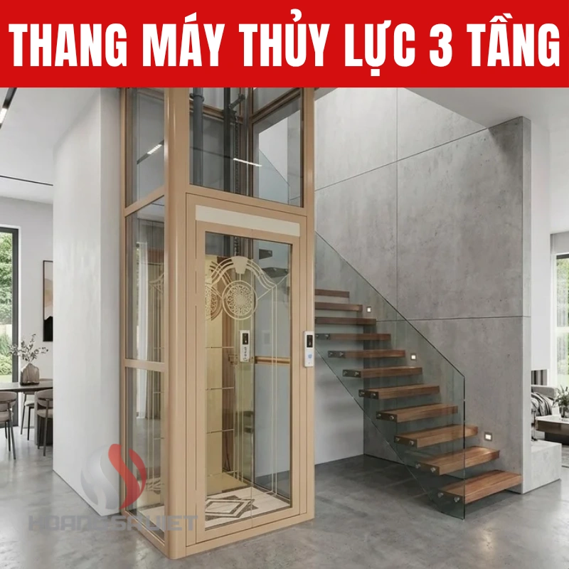 Thang máy thủy lực 3 tầng được nhiều gia đình ưa chuộng có nhiều ưu điểm