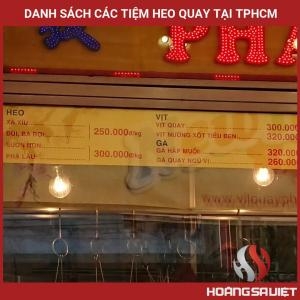 Danh Sách Các Tiệm Heo Quay Tại Tphcm