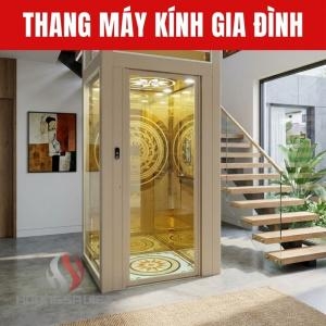 Thang Máy Kính Gia Đình Cửa Mở Tay