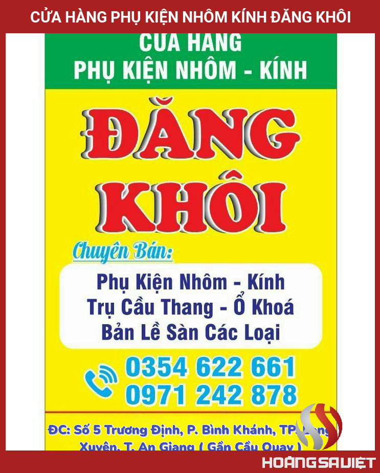 Cửa Hàng Phụ Kiện Nhôm Kính Đăng Khôi Cửa Hàng Phụ Kiện Nhôm Kính Đăng Khôi